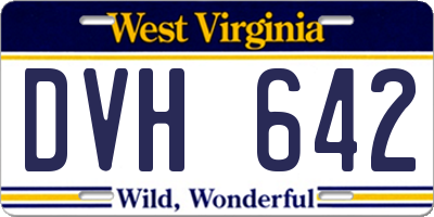 WV license plate DVH642
