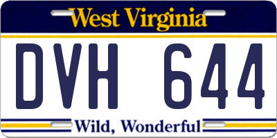 WV license plate DVH644