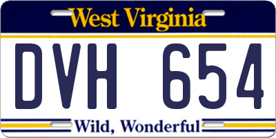 WV license plate DVH654