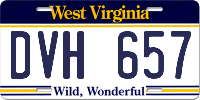 WV license plate DVH657