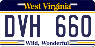 WV license plate DVH660