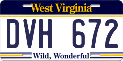 WV license plate DVH672