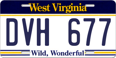 WV license plate DVH677