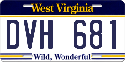 WV license plate DVH681