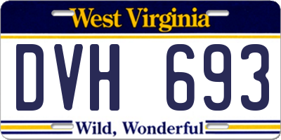 WV license plate DVH693
