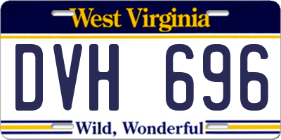 WV license plate DVH696