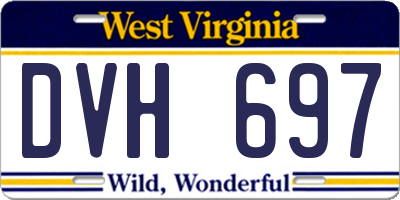 WV license plate DVH697
