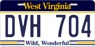 WV license plate DVH704