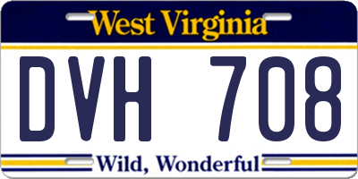 WV license plate DVH708