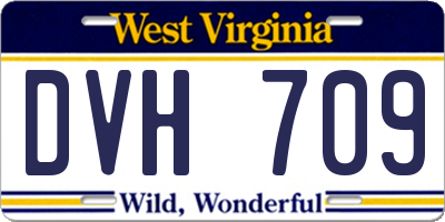 WV license plate DVH709