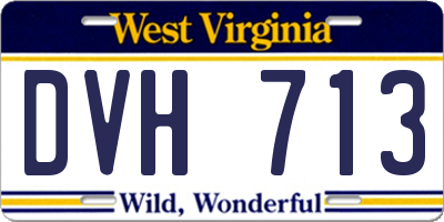 WV license plate DVH713