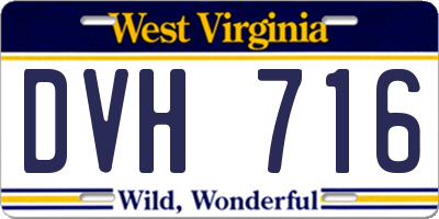 WV license plate DVH716