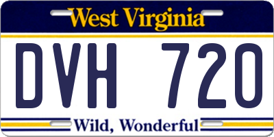 WV license plate DVH720