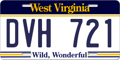 WV license plate DVH721