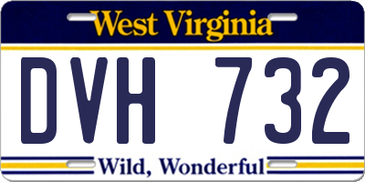 WV license plate DVH732
