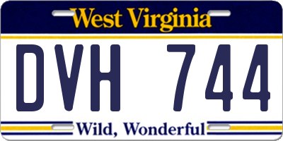 WV license plate DVH744
