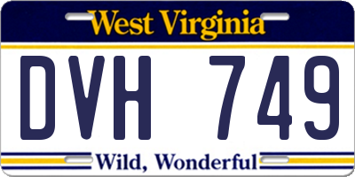 WV license plate DVH749