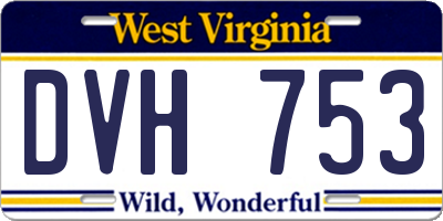 WV license plate DVH753