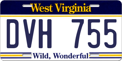 WV license plate DVH755