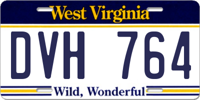 WV license plate DVH764