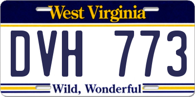 WV license plate DVH773