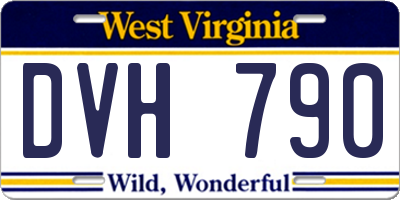 WV license plate DVH790