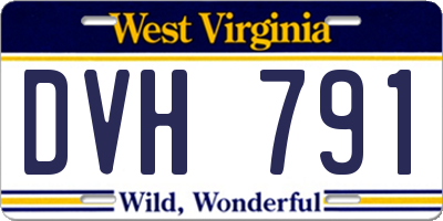 WV license plate DVH791
