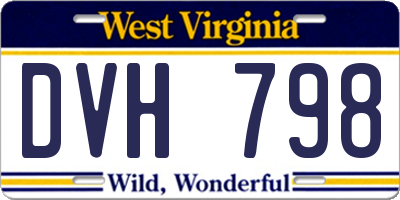WV license plate DVH798