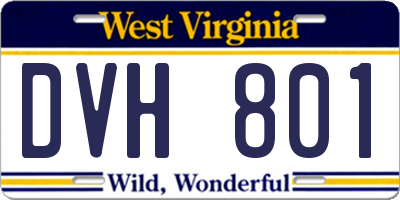 WV license plate DVH801