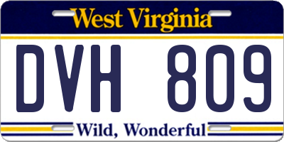 WV license plate DVH809