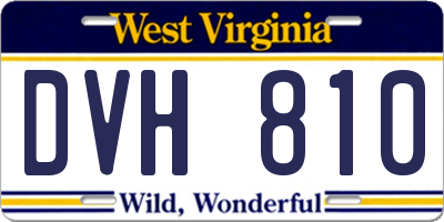 WV license plate DVH810