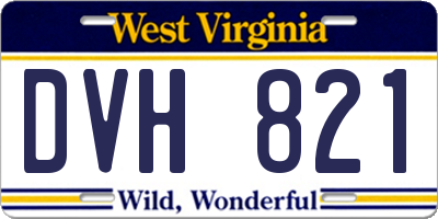 WV license plate DVH821