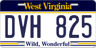 WV license plate DVH825