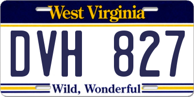 WV license plate DVH827