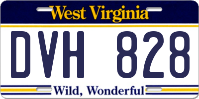 WV license plate DVH828