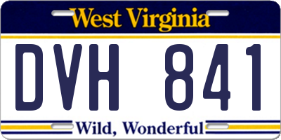 WV license plate DVH841