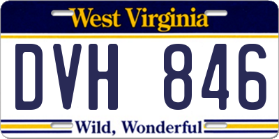 WV license plate DVH846