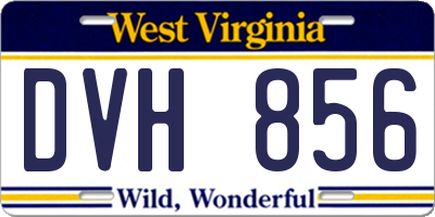 WV license plate DVH856