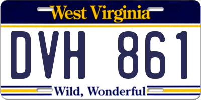 WV license plate DVH861