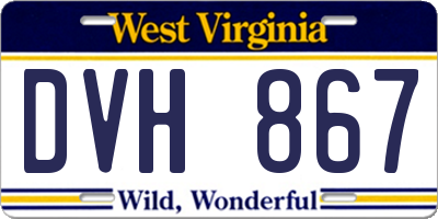 WV license plate DVH867