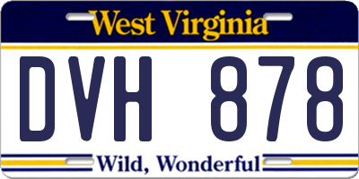 WV license plate DVH878