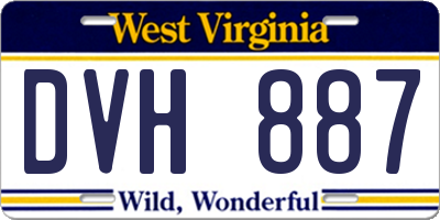 WV license plate DVH887