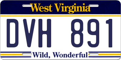 WV license plate DVH891