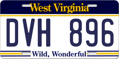 WV license plate DVH896