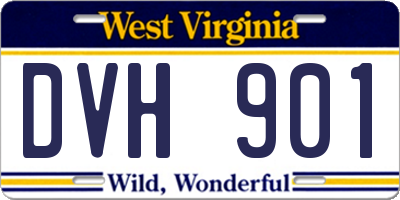 WV license plate DVH901
