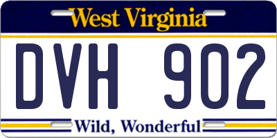 WV license plate DVH902