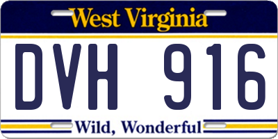 WV license plate DVH916