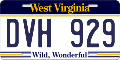 WV license plate DVH929