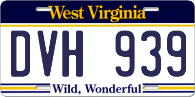WV license plate DVH939