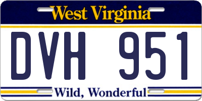 WV license plate DVH951